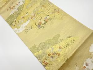 リサイクル　茶屋辻に松竹梅・花模様織出し袋帯